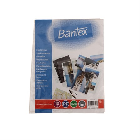 Bantex transparenta fotofickor 13x18  10-pack